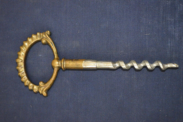 Vintage Corkscrew Decorative Brass Two Finger Pull Wine Opener