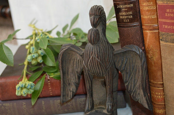 Antique Carved Wood Winged Phoenix Bird