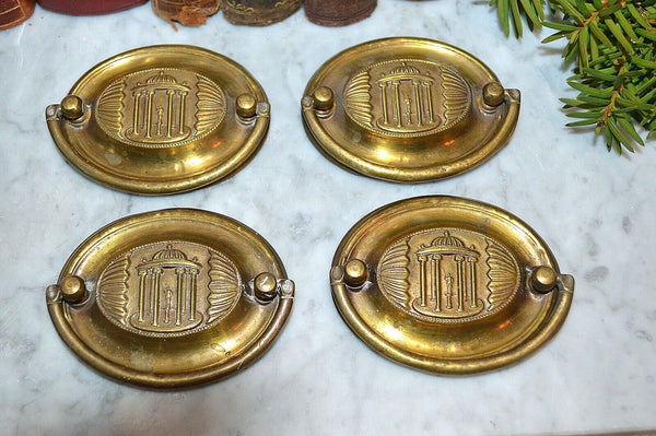 Antique Brass Drawer Pulls Set of 4 Hepplewhite Federal Style Monuments