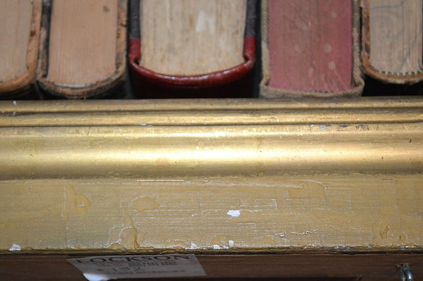 Antique English Gilt Frame Red Wax Seals Intaglios on Indentured Land Agreement