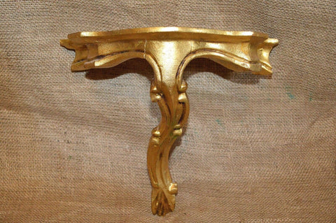 Vintage Italian Gilded Florentine Wood Wall Display Shelf Bracket