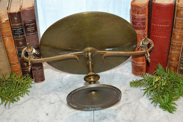 Antique French Bronze Tazza Neoclassical Pedestal Stand Figural Female Handles