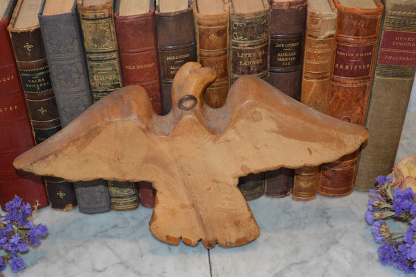 Antique Carved Wood Eagle Pediment Architectural Ornament Mount