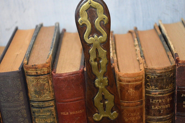 Rare Antique English Page Newspaper Turner Gothic Revival Brass Wood Walnut
