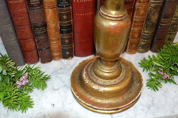 Antique Large Gilded Wood Standing Vanity Mirror Italian Pedestal Base