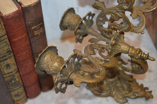 Antique French Bronze Wall Sconce Rococo Bronze