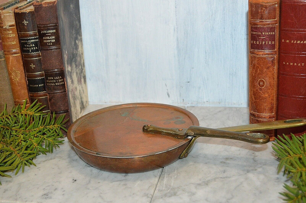 Vintage Copper Saucepan with Lid Waldow NY Marked Number 16 Cookware