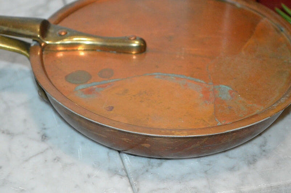 Vintage Copper Saucepan with Lid Waldow NY Marked Number 16 Cookware
