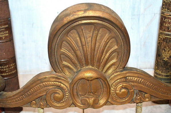 Antique Gilded Plaster Large Pediment Shell Acanthus Scrolls Mirror Furniture