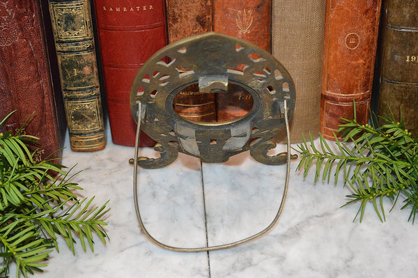 Antique French Pocket Watch Clock Stand Frame Holder Brass Figural