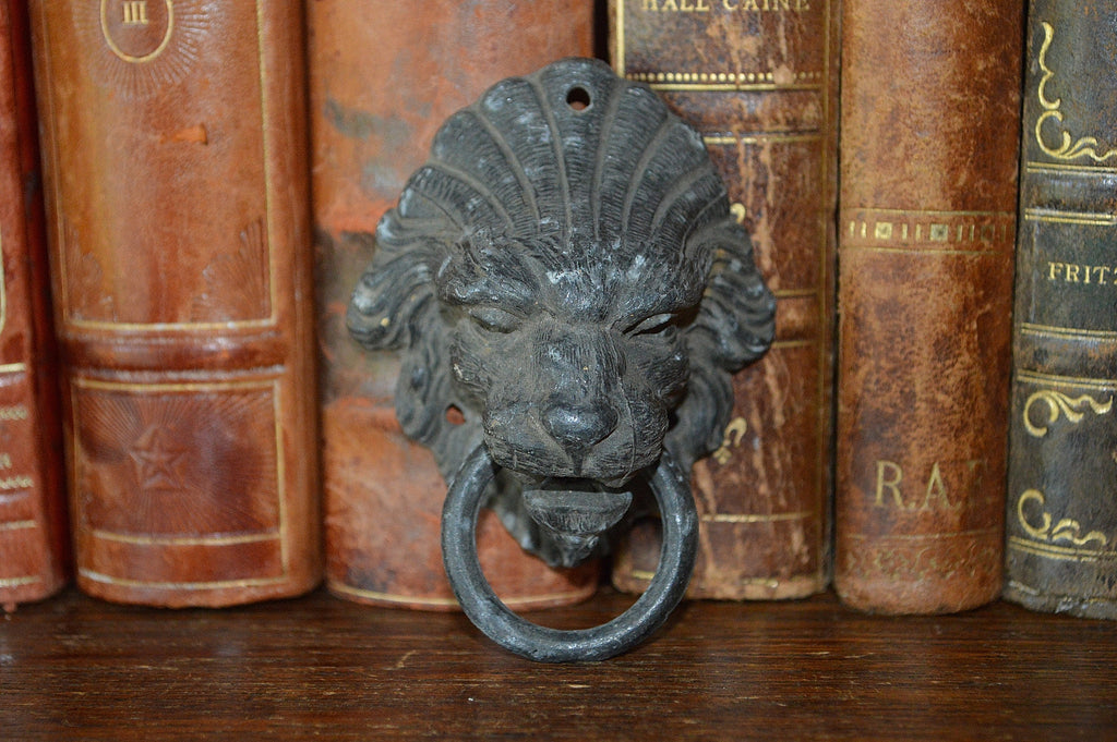 Antique French Lion Head Drawer Pull Furniture Handle - Antique Flea Finds - 1