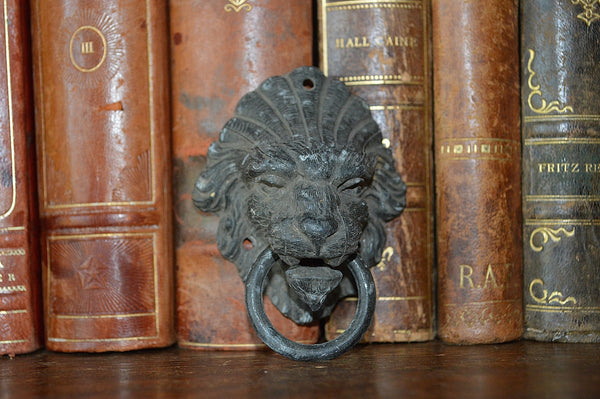 Antique French Lion Head Drawer Pull Furniture Handle - Antique Flea Finds - 4