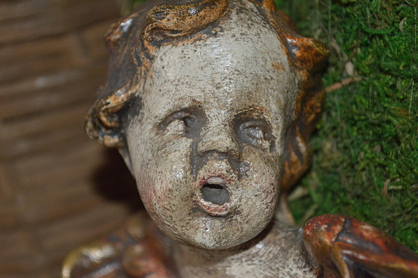 Vintage German Cherub Angel in Stoneware