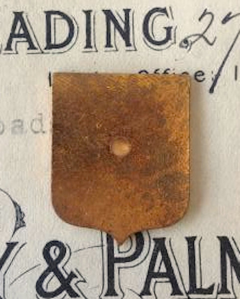 Vintage Pair White Enamel Plaques Shields Crest Findings - Antique Flea Finds - 3