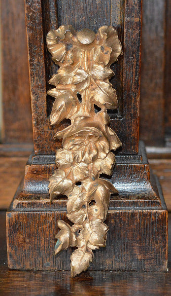 Antique French Bronze Garland Ormolu Floral Bow Mount Trim Hardware - Antique Flea Finds