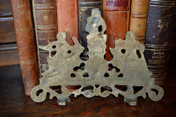 Antique French Pediment Clock Mount Figural Female Brass Hardware - Antique Flea Finds - 4