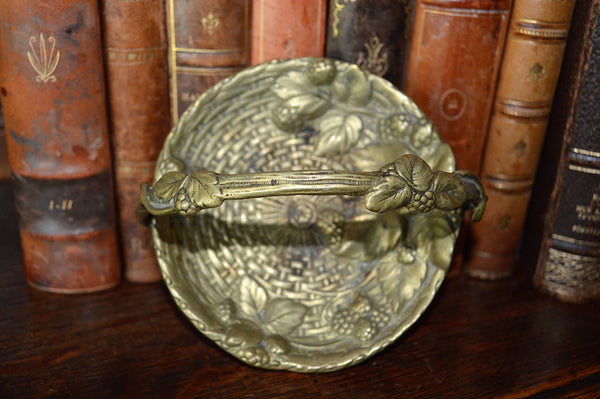 Antique French Ormolu Trinket Dish Decorative Accessory Berries Design - Antique Flea Finds - 3