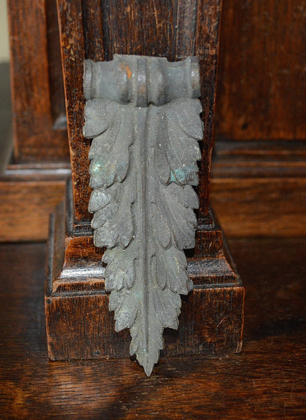 Antique French Pediment Trim Dark Bronze Small Acanthus Hardware Mount - Antique Flea Finds - 2