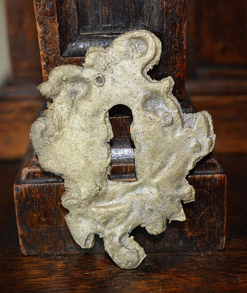 Antique French Keyhole Escutcheon Bronze Hardware - Antique Flea Finds - 2