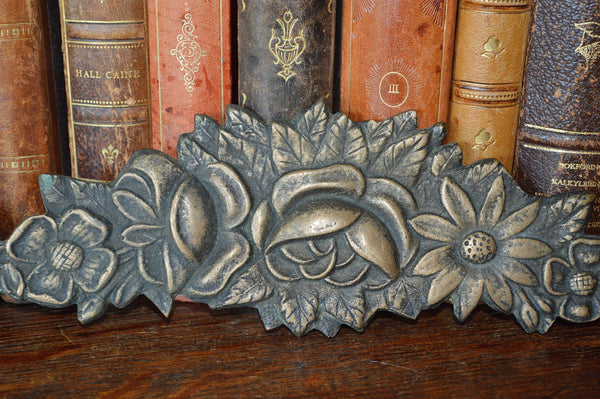 Antique Floral Pediment French Bronze Mount Hardware - Antique Flea Finds