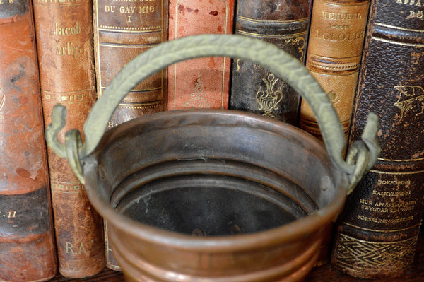 Antique French Copper Pot Small Pail French Country - Antique Flea Finds - 2
