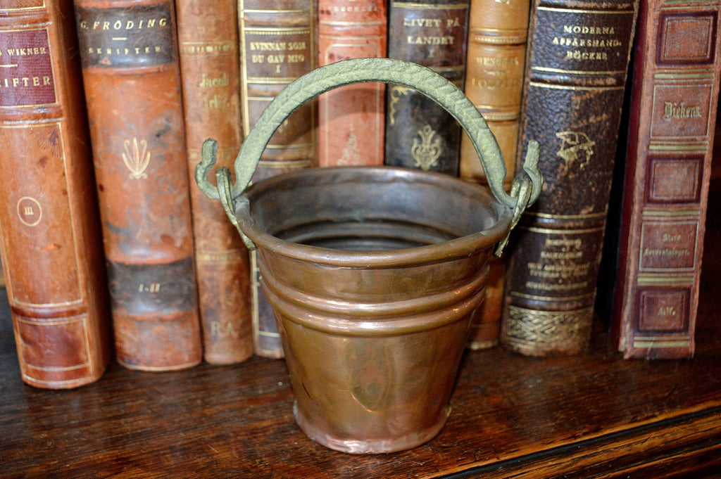 Antique French Copper Pot Small Pail French Country - Antique Flea Finds - 1
