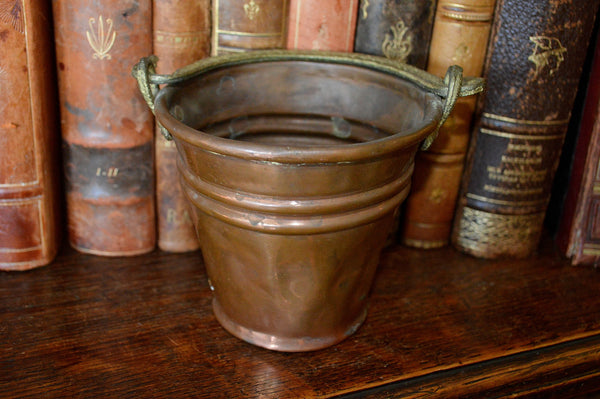 Antique French Copper Pot Small Pail French Country - Antique Flea Finds - 3