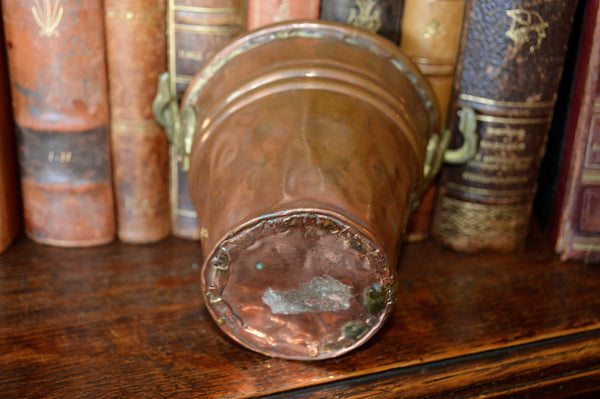 Antique French Copper Pot Small Pail French Country - Antique Flea Finds - 5